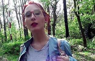 German Scout - College Redhead Teen Lia in Public Casting