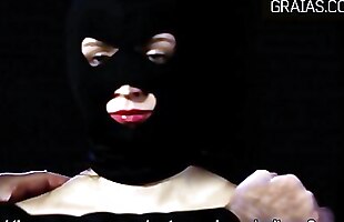 Masked beauty get her nipples twisted