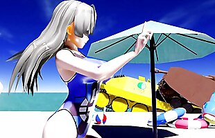 Ooarai whores having fuck session at the beach like dumb animals