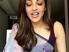 Kajal aggarwal showing armpits and boobs in sleeveless saree