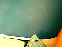 Two naughty hotties taped their own a bit weird amateur solo show