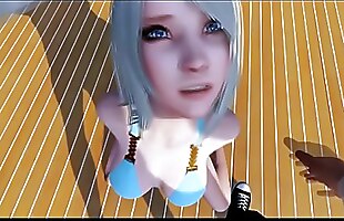 3D Hot Babe Sucks and Rides Cock!